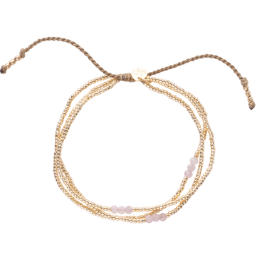 Bracelet Shiny doré - rose quartz