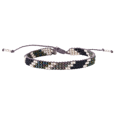 Bracelet Commitment argenté - onyx noir