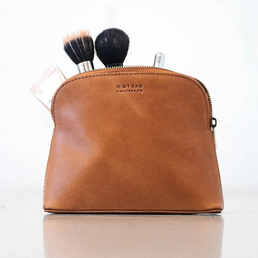 Cosmetic bag - cognac classic leather