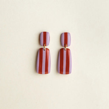 Boucles d'oreilles Julia - Rouge / Lavande