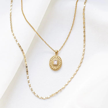 Collier Lenox double - doré et cristal