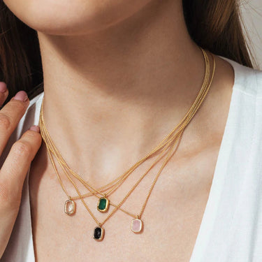 Collier Vika - doré et vert