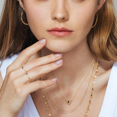 Collier double Spirit - doré et vert
