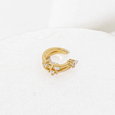 Jupiter ear cuff - doré & cristal