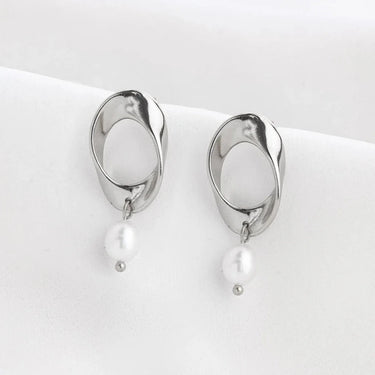 Boucles Camilla perle - argenté