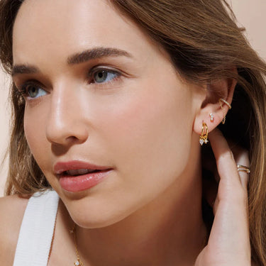 Boucles Gia - argenté et cristal