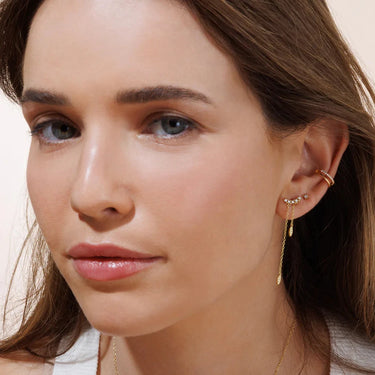 Boucles Long Gia - doré et cristal