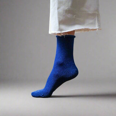 Chaussettes Glitter Lurex en lyocell | Bleu électrique