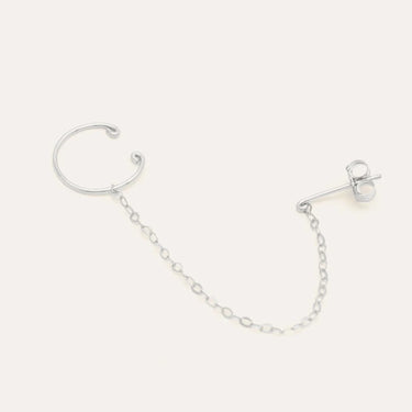 Silver chain ear cuff