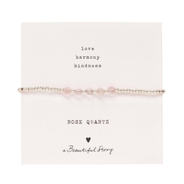 Bracelet Essential argenté - Quartz rose