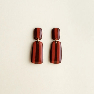 Boucles d'oreilles Julia - Marron / Rouge