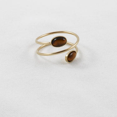 Bague Louise duo - oeil de tigre