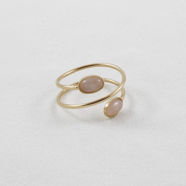 Bague Louise duo - rose quartz