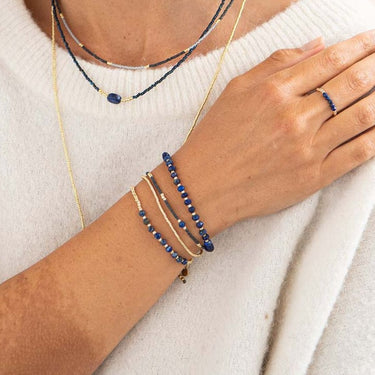 Bracelet Willing doré - lapis lazuli