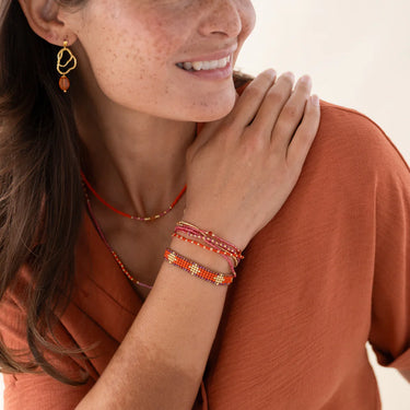 Bracelet Respect doré - Cornaline