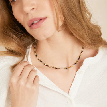 Collier Kaly - Labradorite/Onyx Noir