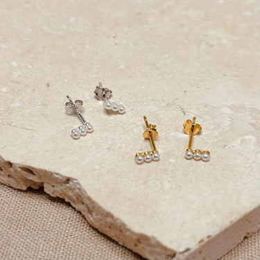 Clous Trio de perles - argent