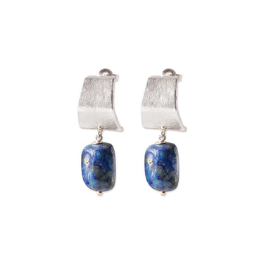 Boucles Honest argenté - Lapis lazuli