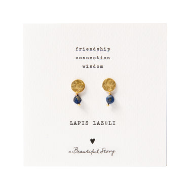 Boucles mini Coin doré - Lapis Lazuli