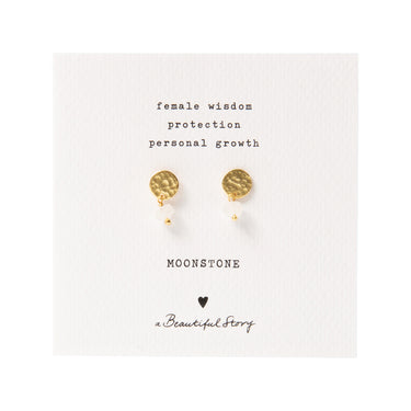 Boucles mini Coin doré - Pierre de Lune