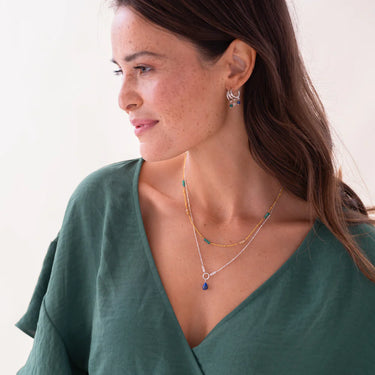 Collier Longing doré - Aventurine & citrine