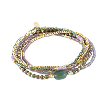 Bracelet Experience doré - Aventurine et quartz rose