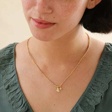 Collier Honored doré - Quartz Rose