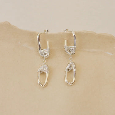 Boucles Hiro doubles - argent