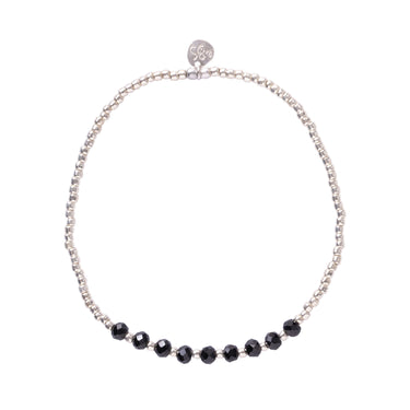 Bracelet Proud argenté - Onyx noir