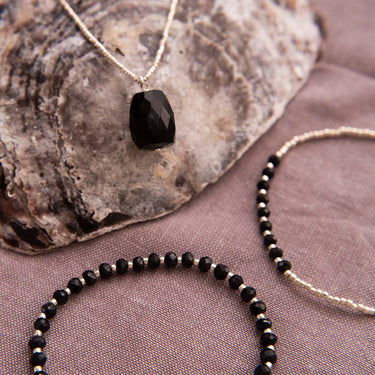 Bracelet Proud argenté - Onyx noir