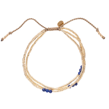 Shiny golden bracelet - lapis lazuli 