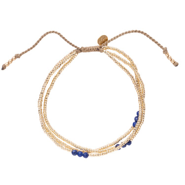 Bracelet Shiny doré - Lapis Lazuli