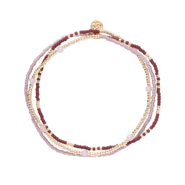 Bracelet Welcome - doré & quartz rose