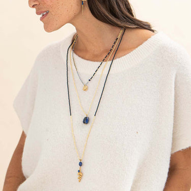 Collier Calm doré - Lapis Lazuli