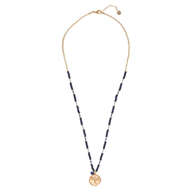 Collier Caring doré - lapis lazuli