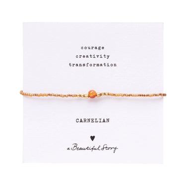 Bracelet Iris card doré - Cornaline