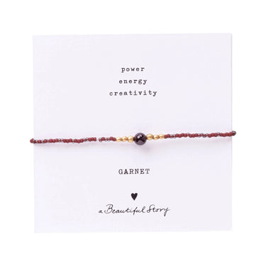 Bracelet Iris card doré - Grenat