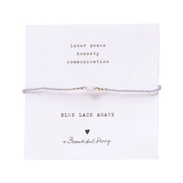 Bracelet Iris card argenté - Agate bleue