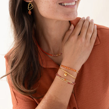 Bracelet Proud doré - Cornaline