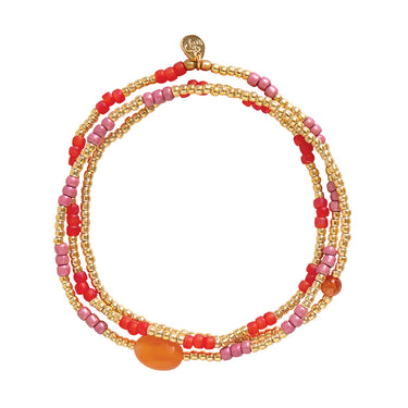 Bracelet Energetic doré - Cornaline (version rosée)