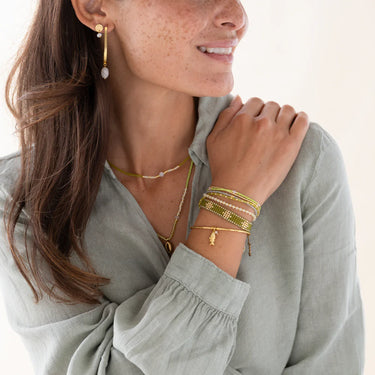 Bracelet Respect doré - Pierre de Lune
