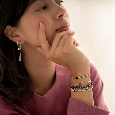 Bracelet Clever argenté - Grenat