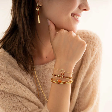 Bracelet Energetic doré - Cornaline (version orangée)