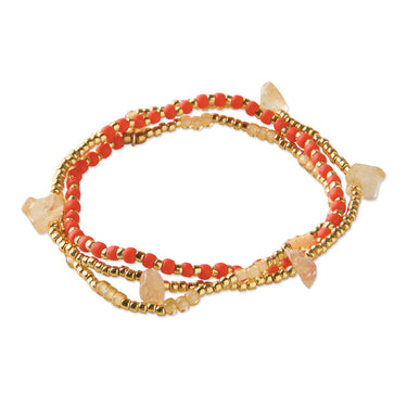 Bracelet Stream doré - Citrine