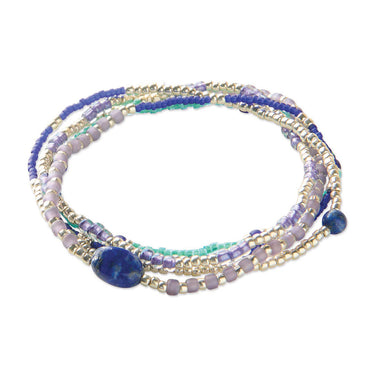 Bracelet Gifted argenté - Lapis lazuli