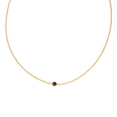Collier Flora doré - Oeil de Tigre