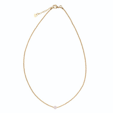Collier Flora doré - Quartz rose