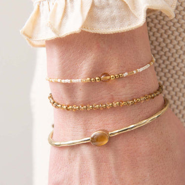 Bracelet Iris card doré - Citrine