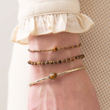 Bracelet Iris card doré - Oeil de Tigre