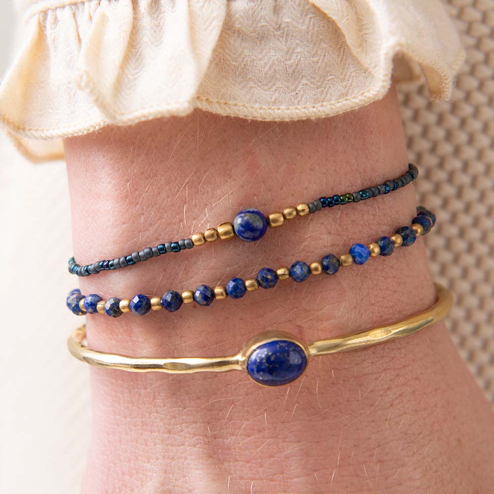 Armband aus Edelstahl 1 Perle Lapislazuli Aus Pakistan Qualität 5A 8 Mm. F Armband aus Edelstahl 1 Perle Lapislazuli Aus Pakistan Qualität 5A 8 Mm. F